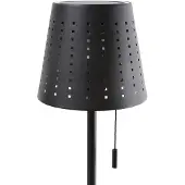 LINDBY LED-solcelledrevet gulvlampe Hilario, svart, jern, batteri