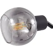 LINDBY gulvlampe Braccio, grå/svart, glass, 5 lyskilder, 204,5 cm