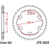JT Sprockets Jtr 2025 Bakre Tannhjul