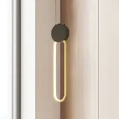 Zambelis LED-pendellampe 23100, svart, gylden ring, aluminium