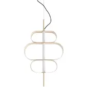 LUCANDE LED-pendel Audrina, beige, metall, dimbar