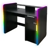 X Rocker 2023269 gamingbord, LED-belysning, trådløs lading, svart