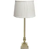 PR Home bordlampe Linné Sofia Plissé 66 cm hvit/gull lin