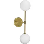 PR Home Sigma D vegglampe, gull/opal, 2 lyskilder 49 cm glass