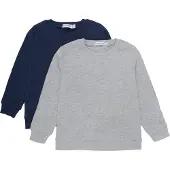 Minymo Genser - 2-pack - Gråmelert - - 3 år (98) - Collegegenser