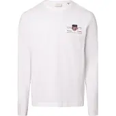 Gant for man. 2004058 Medium Archive Shield T-shirt white (S), Casual, Cotton, Long sleeve