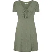 Pepe Jeans for woman. PL953568 Nani dress green (S), Casual, Viscose, Short sleeve, Sustainable