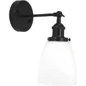 PR Home Kappa vegglampe, svart/opal, glass, metall