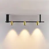 Molto Luce hengelampe Nuun SD, svart/gullfarget, 3 lyskilder.