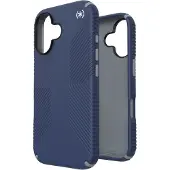 Speck Presidio2 Grip - iPhone 16 Case - Coastal Blue / Dust Gray / White