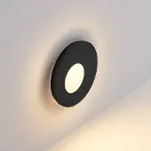 Molto Luce LED-innbyggingslampe Wall 68R Glass RD, svart, aluminium, CCT