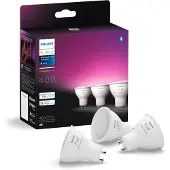Philips Hue White and Color Ambiance - LED-pære for søkelys - GU10 - 4.2 W - klasse E - flerfarge / varm til kjølig hvitt lys - 2000-6500 K (en pakke 3)