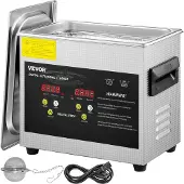 Vevor 3L oppgradert ultralydrenser (200W varmeapparat, 120W ultralyd) profesjonell digital ultralydrenser for laboratorier med varmetimer for rengjøring av smykker, briller og deler