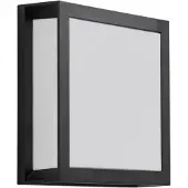 LINDBY utendørs vegglampe Sivana, svart, aluminium, 26 cm x 26 cm