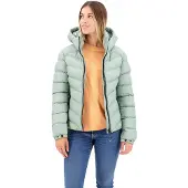Superdry for woman. W5011593A Fuji hooded quilted jacket green (S), Casual, Polyester