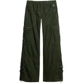 Superdry for woman. W7010914A Wide-leg cargo trousers, low rise green (32), Casual, Cotton
