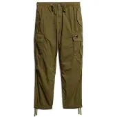 Superdry for man. M7011133A Parachute green baggy trousers (32/32), Casual, Cotton
