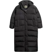 Superdry for woman. W5011643A Long quilted coat with black hood (L), Casual, Polyester
