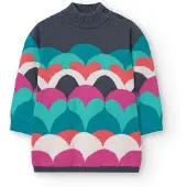 Boboli Knitwear Hearts Kjole Med Lange Ermer