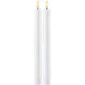 Sirius Home Sirius Sille oppladbar kronelys 2-pak Ø2 x 25 cm, Hvit