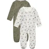 Pippi Jumpsuiter - Nattdrakter - 2-pack - Deep Lichen Green - - 2 år (92) - Jumpsuit