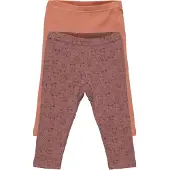 Pippi Leggings - 2-pack - Burlwood - - 68 - Leggings