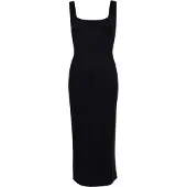 Superdry for woman. W8011461A Knitted midi dress with black square neckline (S), Casual, Party, Modal, Sleeveless / Straps