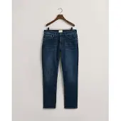 Gant for man. 1000260 Blue Slim Fit Jeans (42/34), Casual, Cotton, Denim, Sustainable