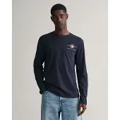 Gant for man. 2004058 Medium Archive Shield long sleeve T-shirt navy (XS), Casual, Cotton