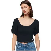Superdry Smocked Kort Ermet Bluse