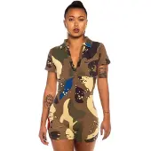 Grimey Glorified Camo Kortermet Romper