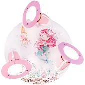 Elobra Mara havfrue taklampe, hvit/rosa, Ø 29 cm, E14