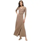 Superdry Henley Lang Ermet Midi-kjole