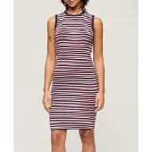 Superdry Rib Bodycon Ermeløs Kort Kjole