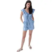 Salsa Jeans Fit & Flare Macroprint C/shell Ermeløs Jumpsuit