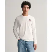 Gant for man. 2004058 Medium Archive Shield T-shirt white (XS), Casual, Cotton, Long sleeve