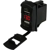 Sea-dog Line Dobbel Usb-vippebryter-stil Voltmeter Med Skjult Skjerm