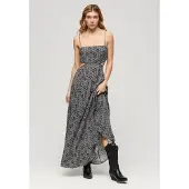 Superdry Sheered Back Ermeløs Lang Kjole