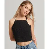 Superdry Vintage Crop Crochet Ermeløs Topp