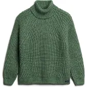 Superdry for woman. W6110397A Green Slouchy Stitch Roll jumper (S), Casual, Acrylic, Long sleeve