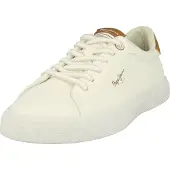 Pepe Jeans for woman. PLS31445 Classic Sneakers Kenton Max white (42), Flat, Laces, Casual