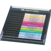 Faber-Castell PITT Artist Pen B - Børstepenn - permanent - assorterte pastellfarger - tusj (en pakke 12)