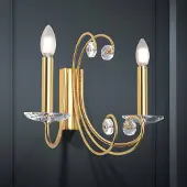 Orion Ariane vegglampe, gullfarget, bredde 37,5 cm, krystall