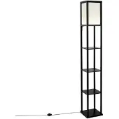 QAZQA Design gulvlampe svart og hvit inkl. LED - Nea