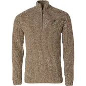 Chevalier Groby Half Zip Wool Pullover Men Saddle Brown Neps L