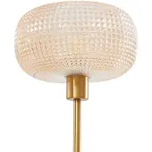 LINDBY gulvlampe Aliette, gull/amber, glass, leselampe