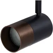 LINDBY Linaro skinnespotlight, GU10, Ø 6 cm, svart/brun