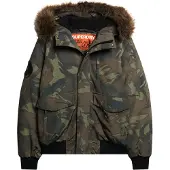 Superdry for man. M5011742A Everest camouflage quilted hooded bomber jacket (XL), Casual, Polyester