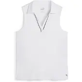 Puma CLOUDSPUN Piped Sleeveless Golf Polo Women, Clothing, White Glow, L