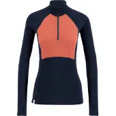 Ulvang Peak Map Half Zip, Underställ, Dame, Navy Blue/Mineral Red